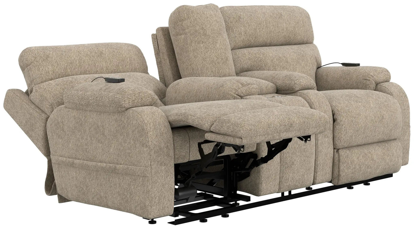 Regenerator - Dual Lift Power Headrest Console Loveseat With CR3 Heat/Massage/Lumbar/Zero Gravity by Unique Piece Furniture
