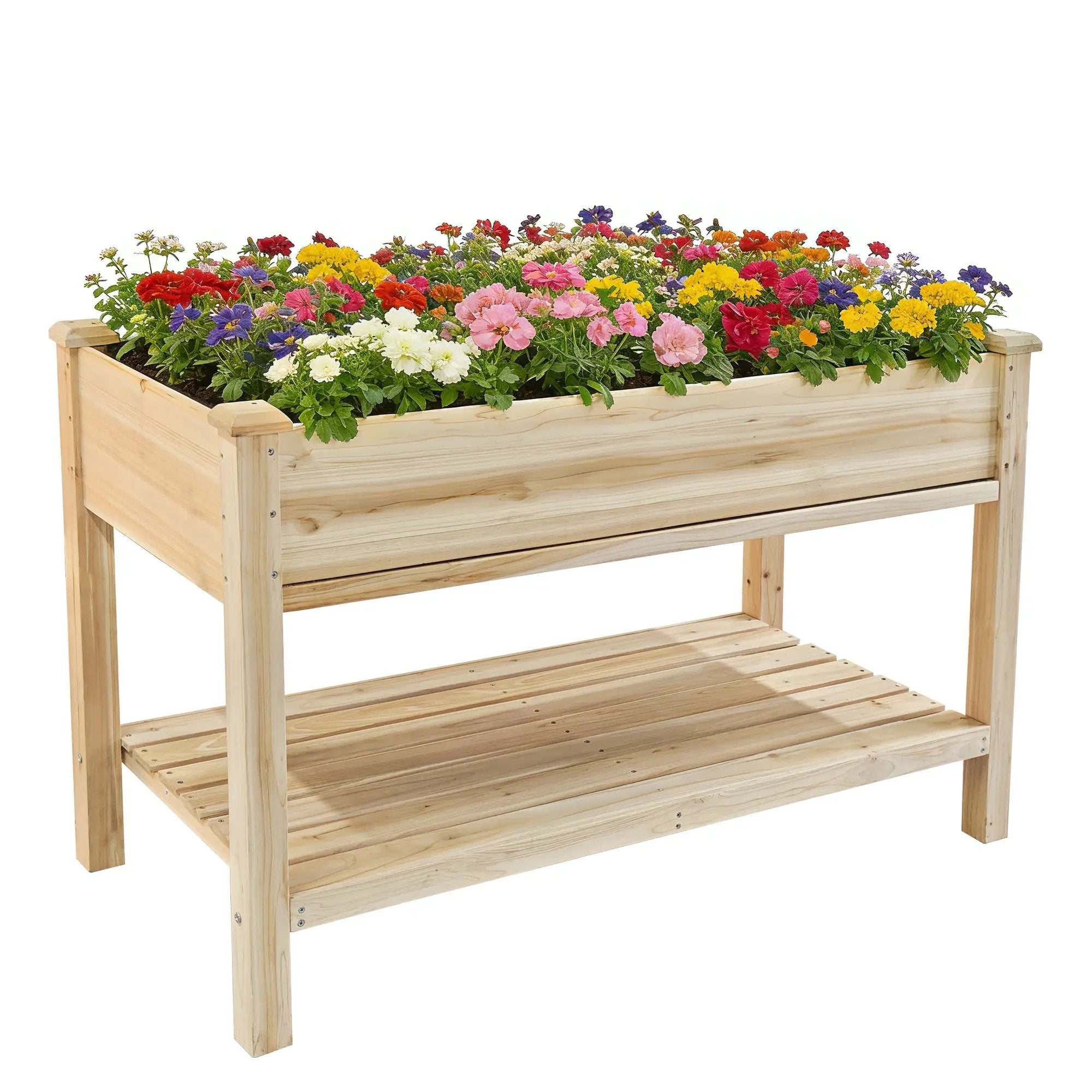 Raised Garden Bed with Water Collection Tray and Storage Shelf by HouseOfZazla