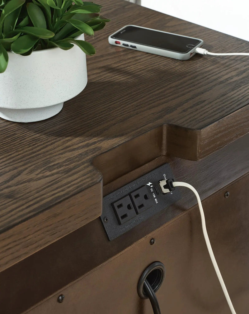 Radkin - Two Drawer Night Stand - Burnished Brown by Unique Piece Furniture