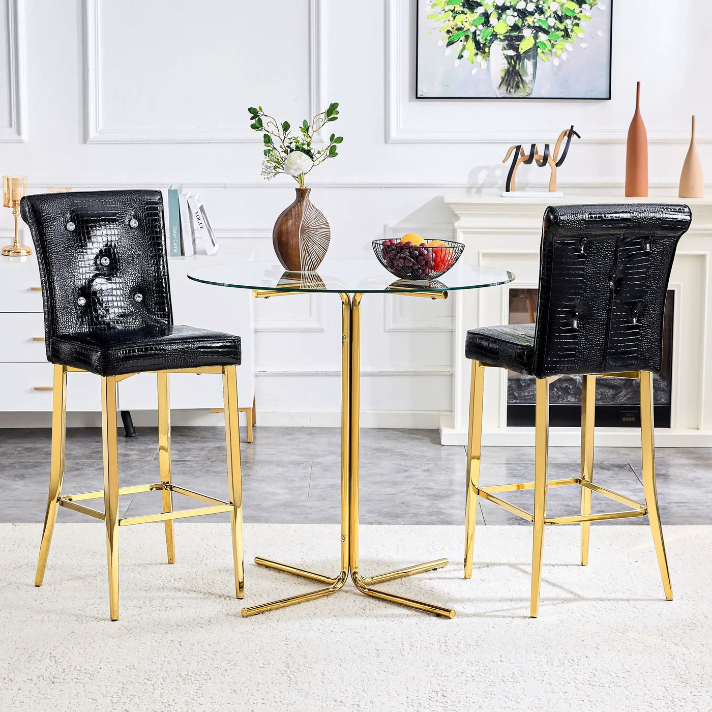 Bar Chairs With Crystal Clasp Design (Set of 2) by HouseOfZazla