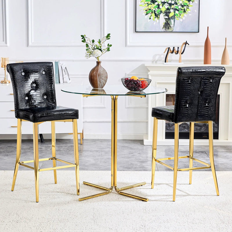 Bar Chairs With Crystal Clasp Design (Set of 2) by Unique Piece Furniture