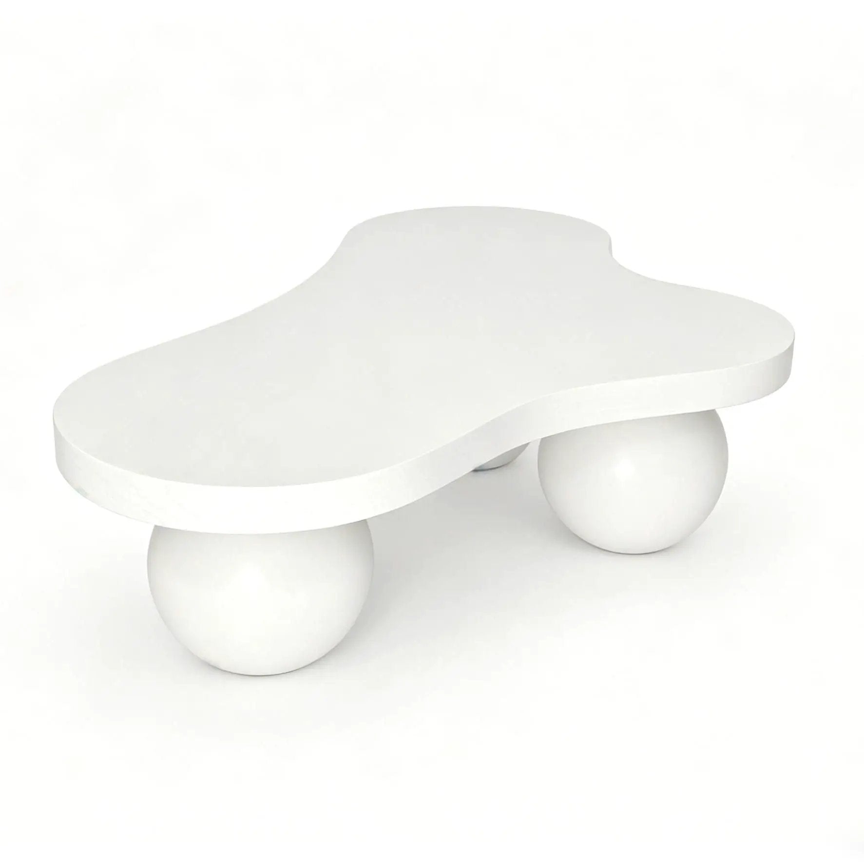 Cloud Shaped Coffee Table With 3 Ball Legs For Living Room