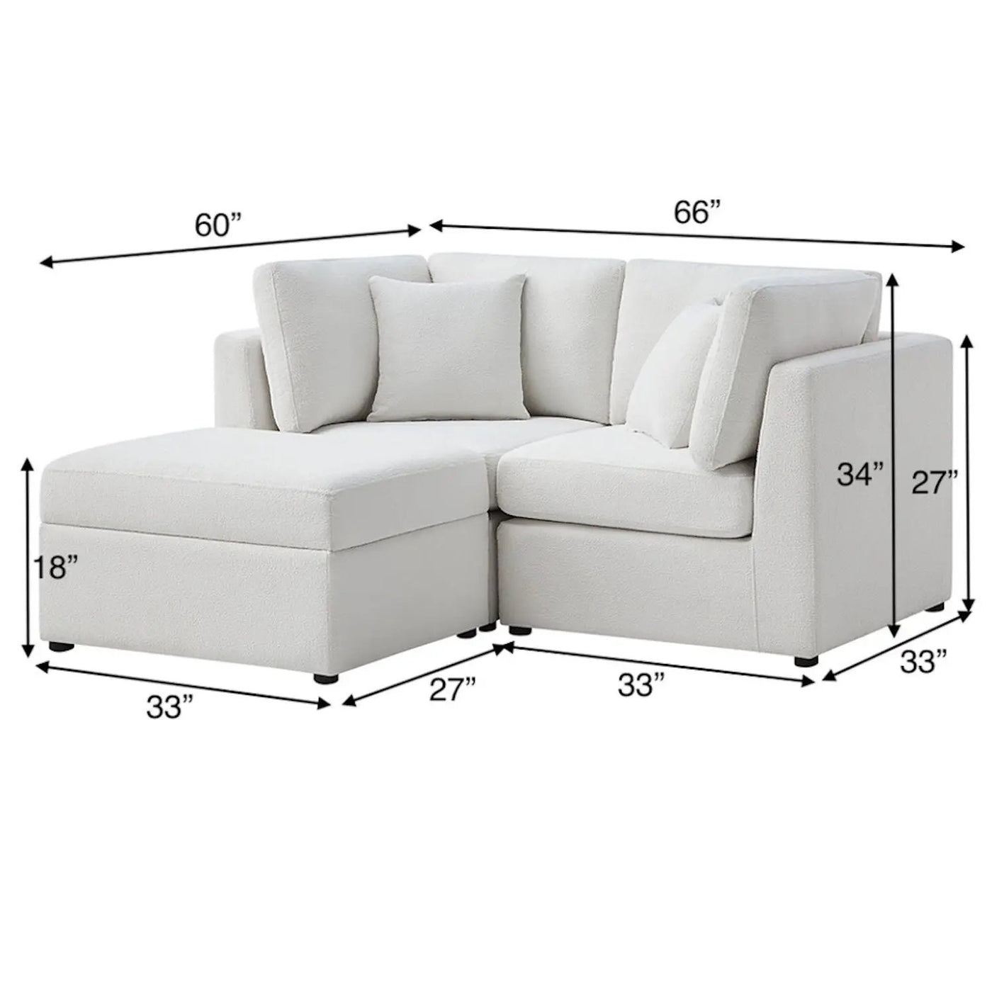 Chauncy - Sectional With Storage Ottoman by HouseOfZazla