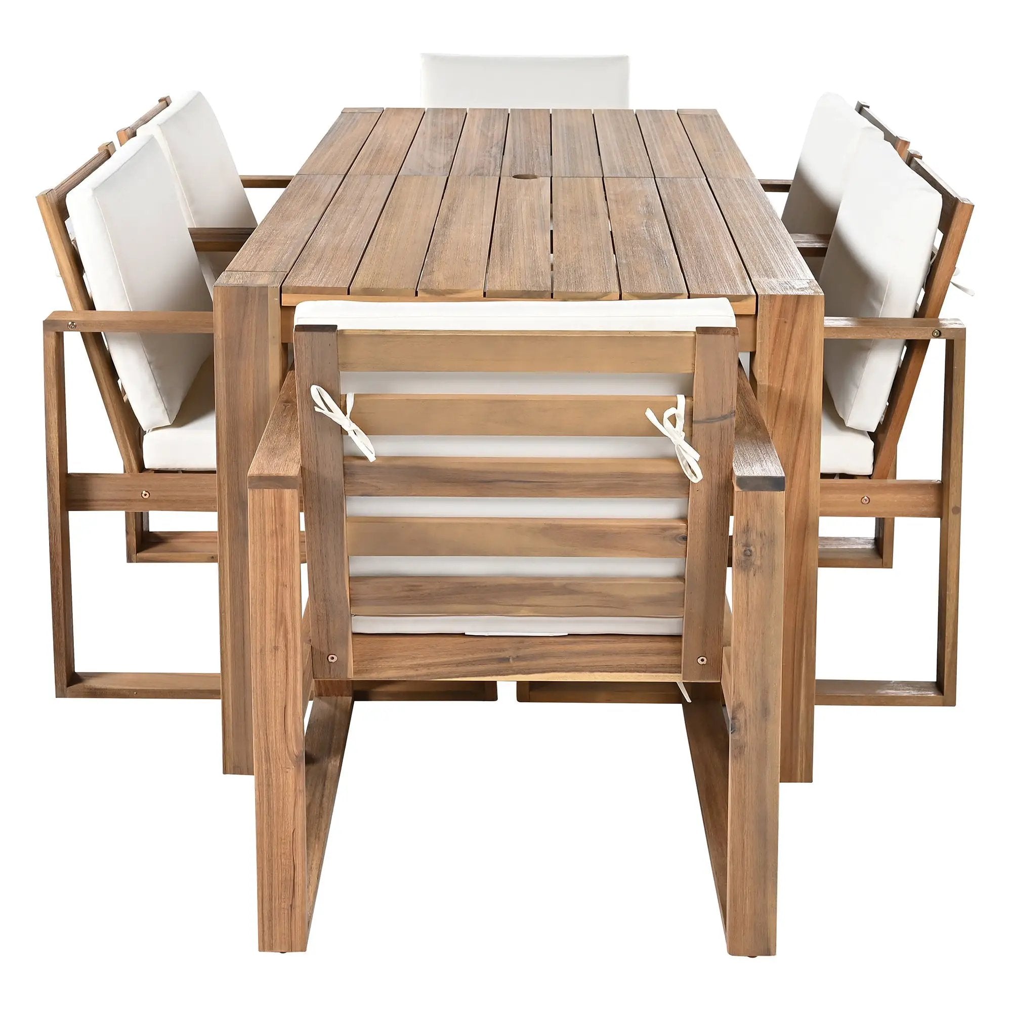 TREXM Patio Table and Chairs Set, 7-Piece Outdoor Dining Set for 6 by HouseOfZazla