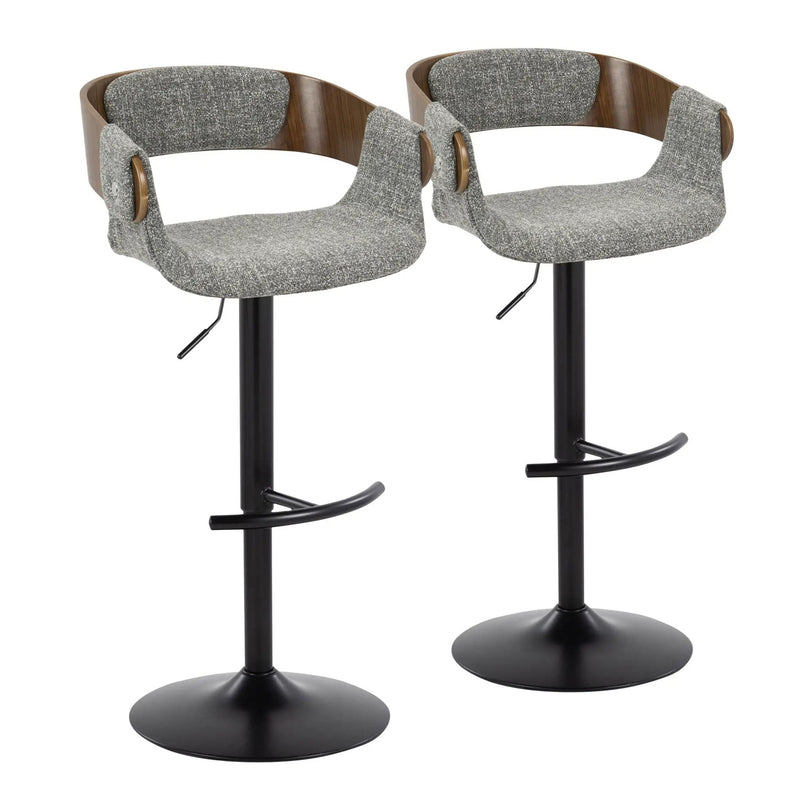 Elisa - Mid Century Modern Adjustable Barstool With Swivel & Rounded T Footrest (Set of 2) by HouseOfZazla