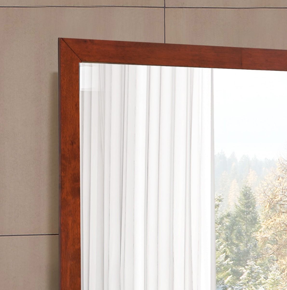 Burlington Modern Design Transitional Wall Mirror with Wood Frame - Dark Red, Black, or White, photo 7 of 17