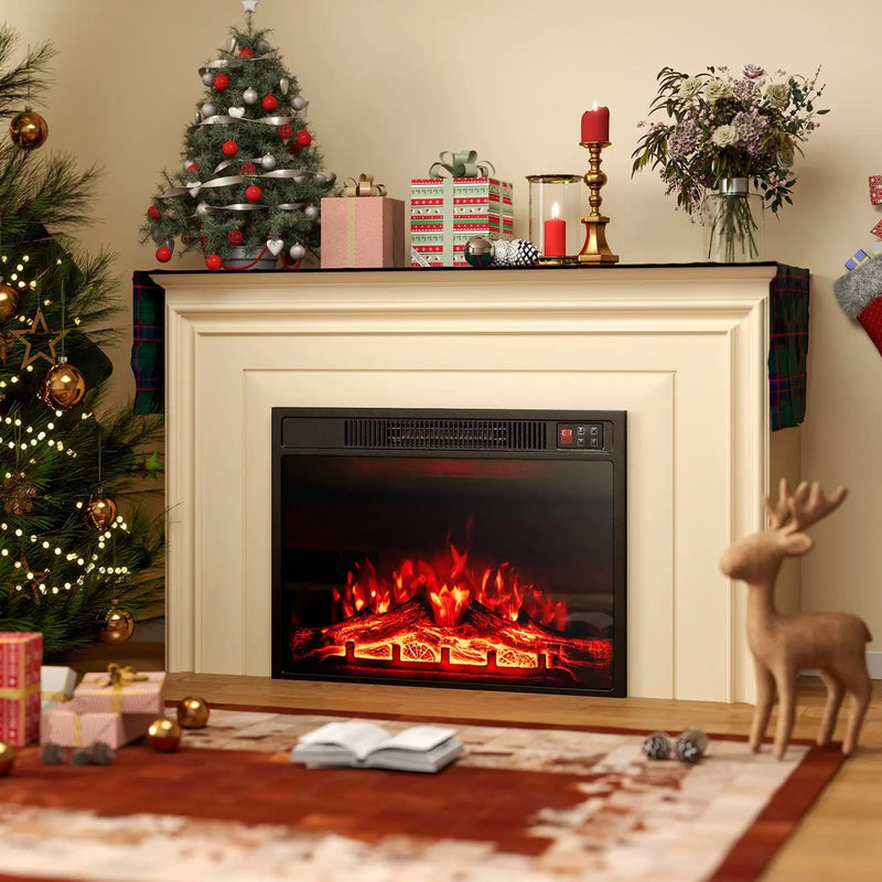 23 Inch Electric Fireplace Insert Fireplace Heater with Adjustable Flame Color by DirectDeals