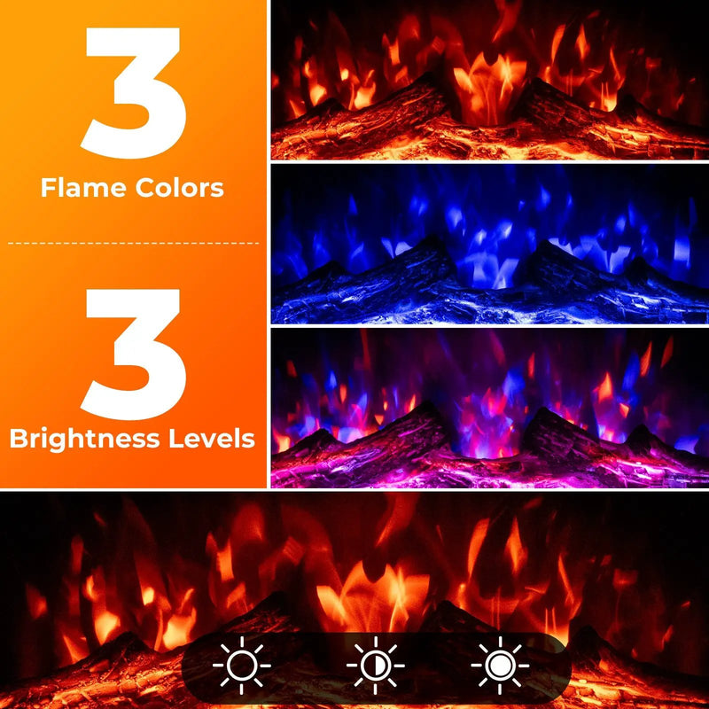 23 Inch Electric Fireplace Insert Fireplace Heater with Adjustable Flame Color by DirectDeals