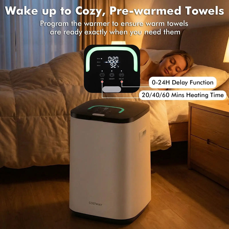 23L Large Hot Towel Heater with Rapid Heating and Adjustable Timer-White by DirectDeals