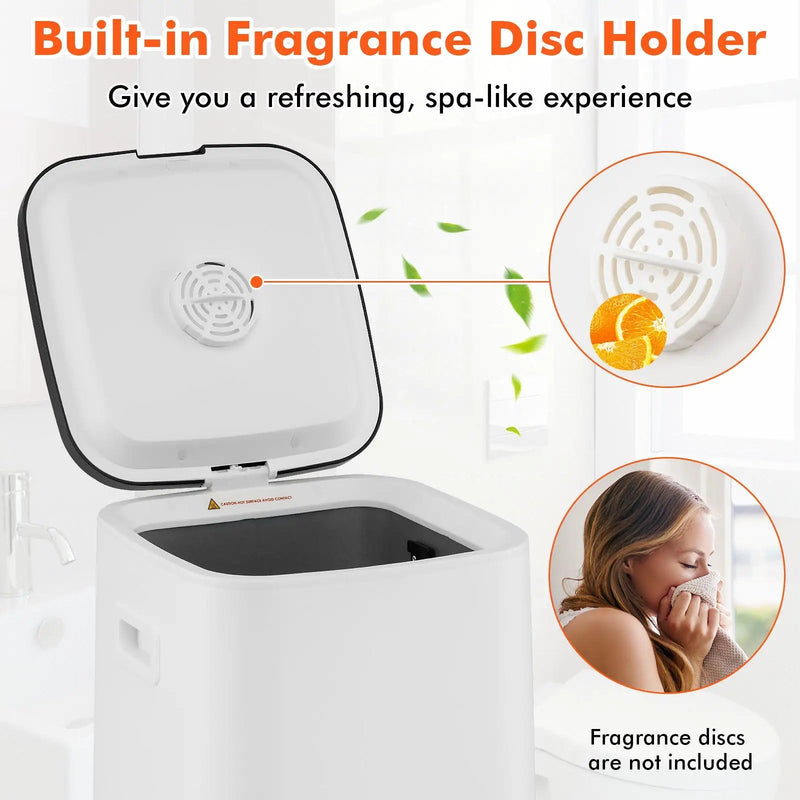 23L Large Hot Towel Heater with Rapid Heating and Adjustable Timer-White by DirectDeals
