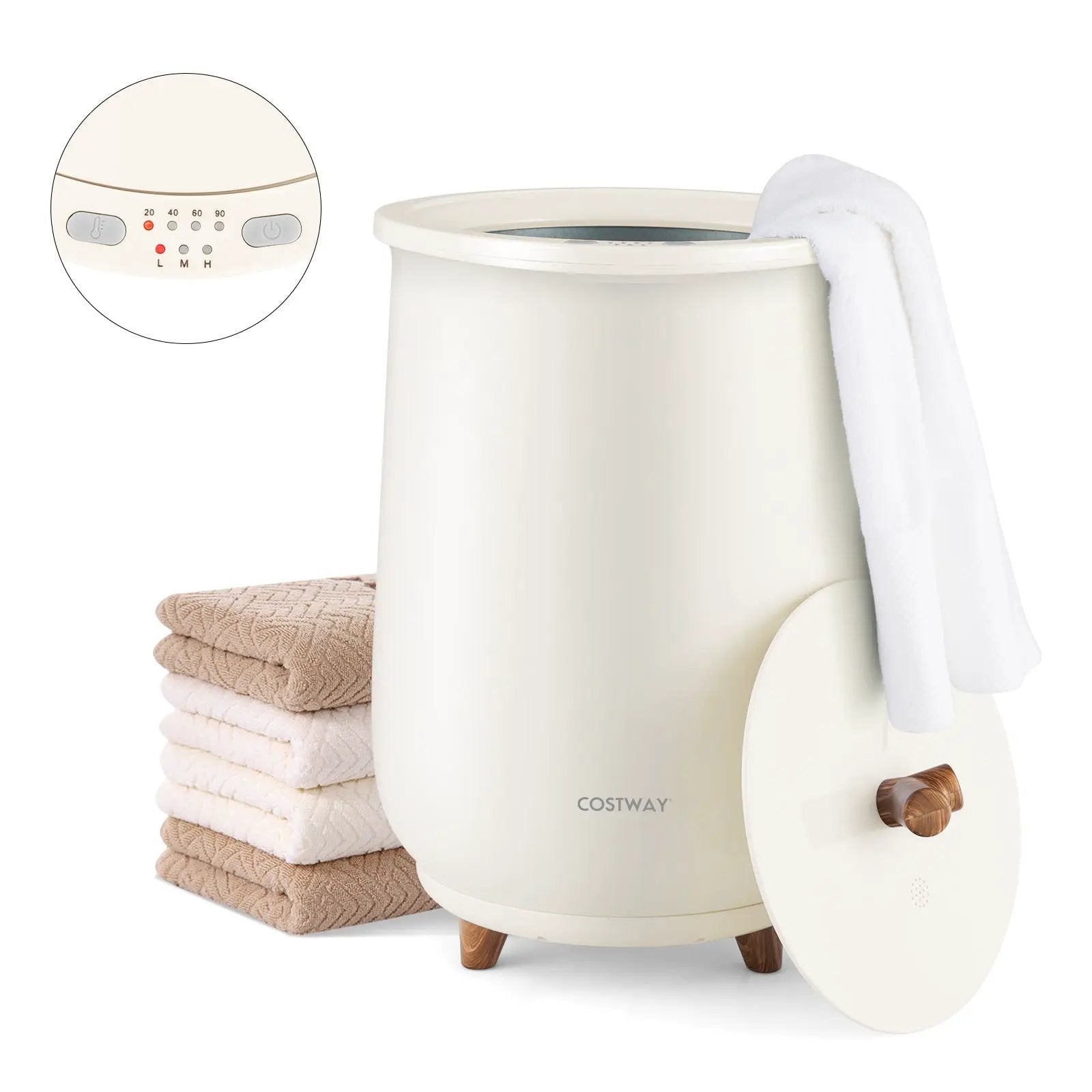 23L Large Luxury Bucket-Style Towel Warmer with Fragrant Disc Holder by DirectDeals