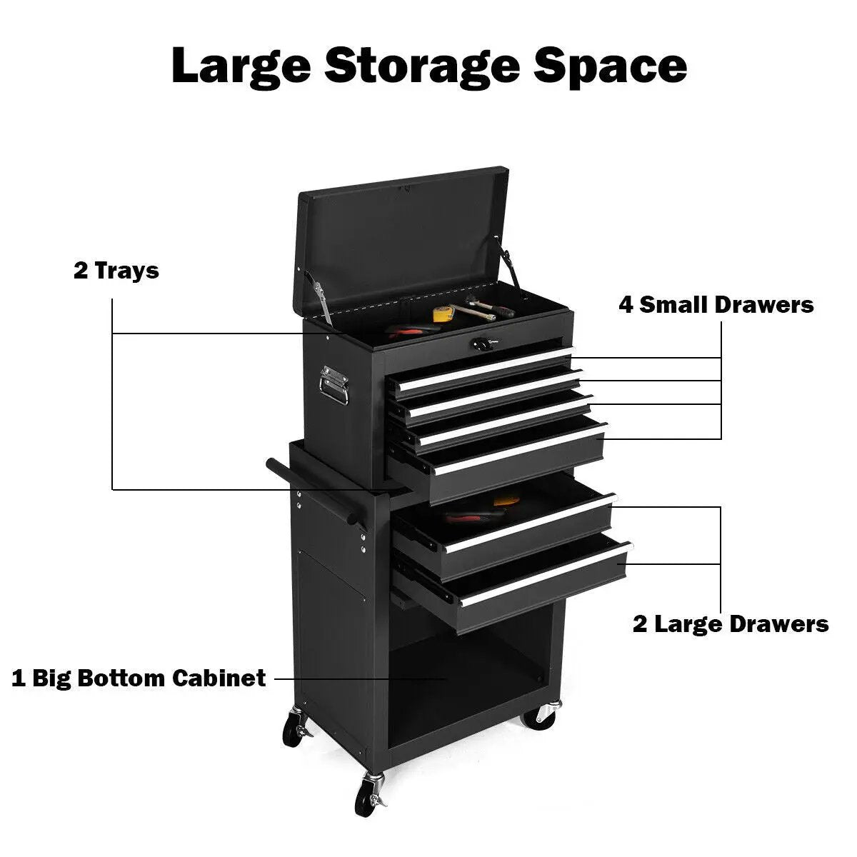 Rolling Cabinet Storage Chest Box Garage Toolbox by DirectDeals