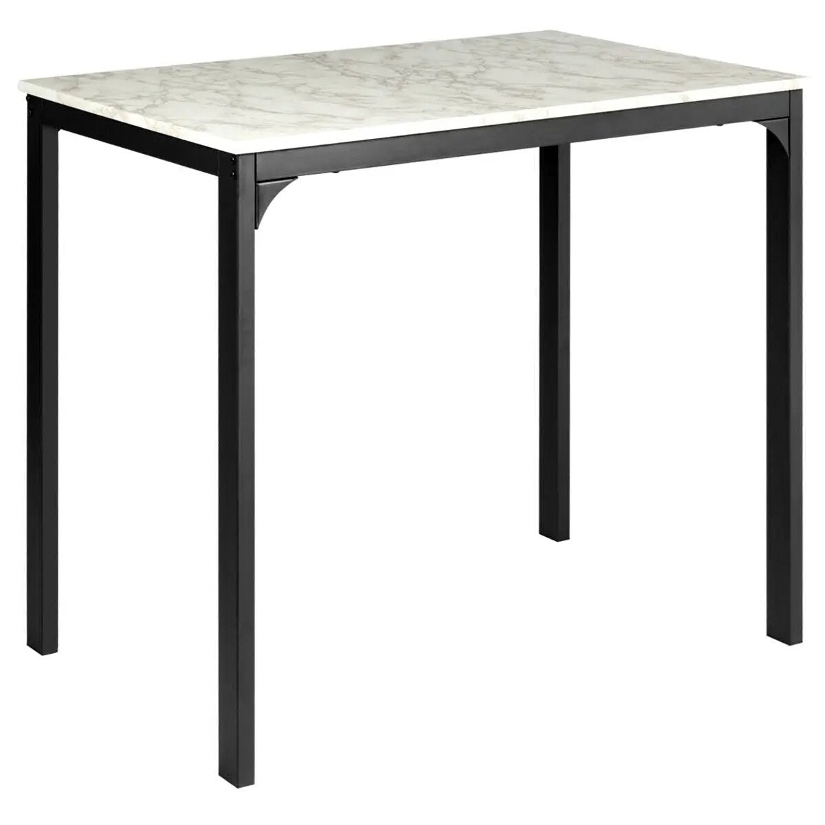 3 Piece Counter Height Dining Set Faux Marble Table by DirectDeals