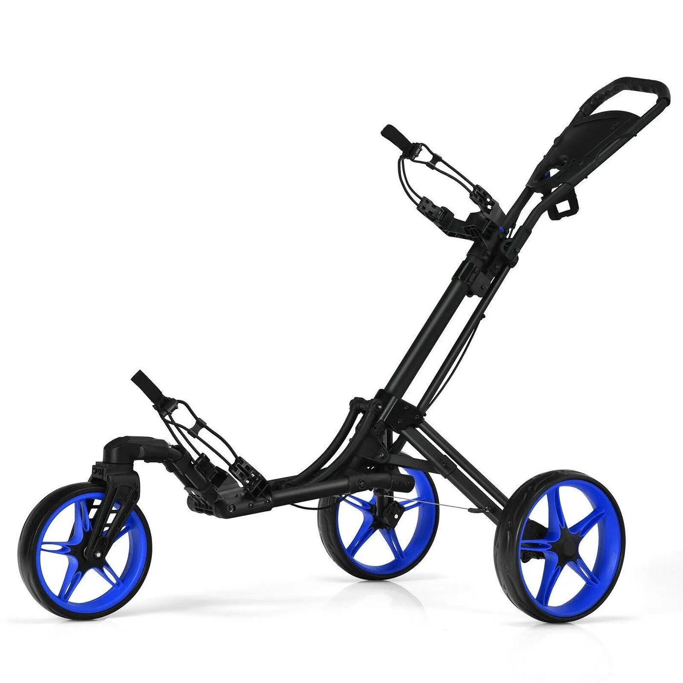 Folding Golf Push Cart with Scoreboard Adjustable Handle Swivel Wheel by DirectDeals