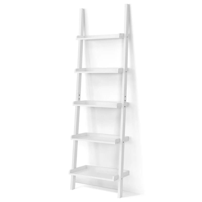 5-Tier Wall-leaning Ladder Shelf Display Rack for Plants and Books by DirectDeals