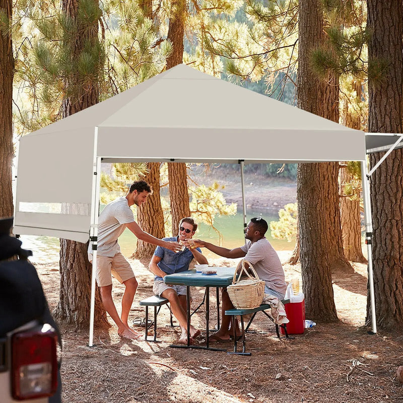 17 Feet x 10 Feet Foldable Pop Up Canopy with Adjustable Instant Sun Shelter by DirectDeals
