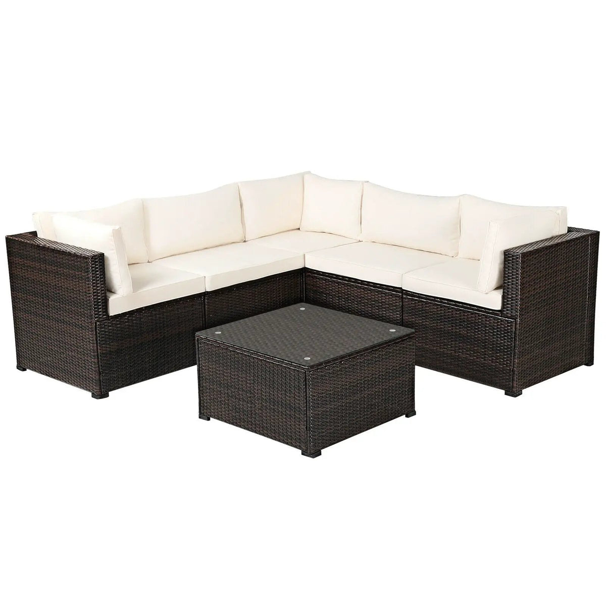 6 Pieces Patio Furniture Sofa Set with Cushions for Outdoor by DirectDeals