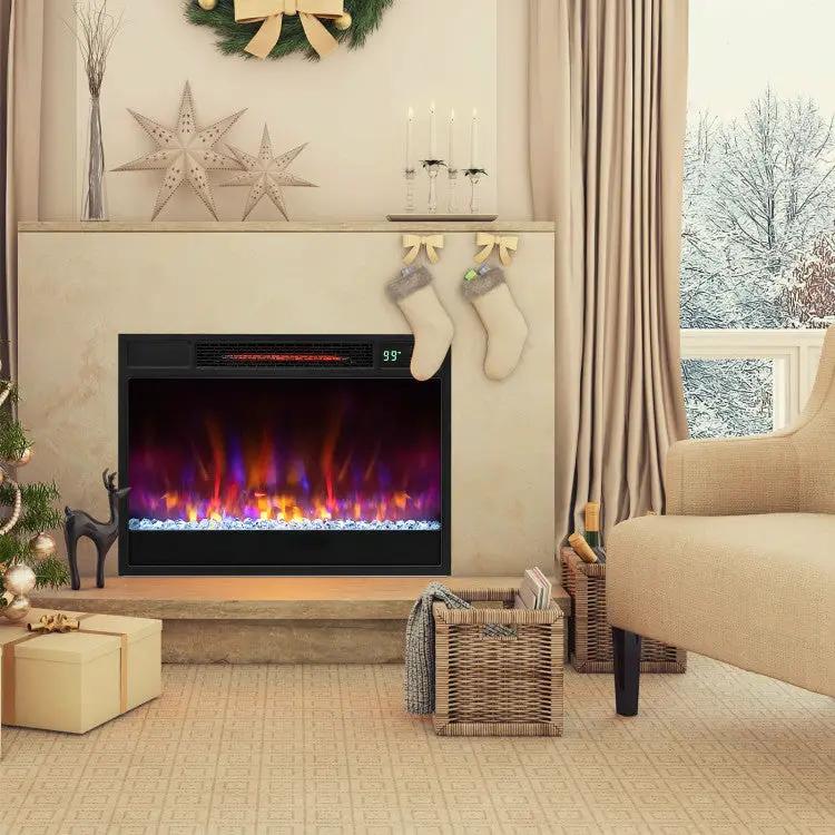 23 Inch 1500W Recessed Electric Fireplace Insert with Remote Control by DirectDeals