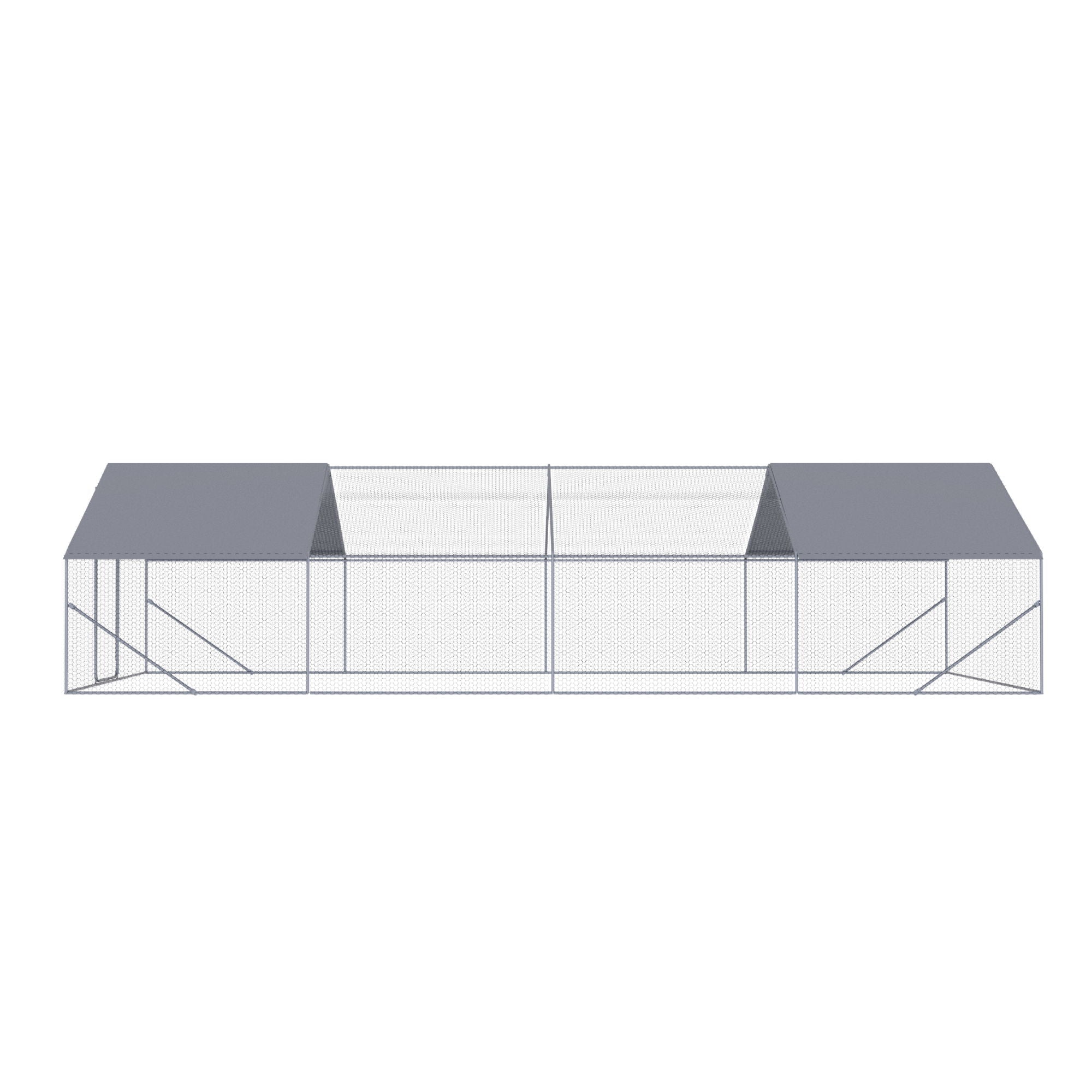 Outdoor Chicken Coop Large Space With Safety Features - Silver Gray by HouseOfZazla