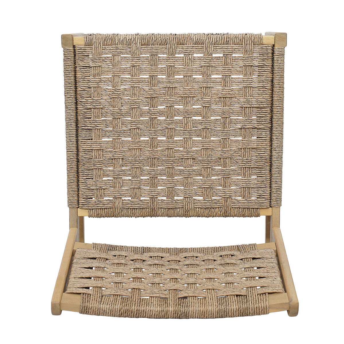 Acacia Wood Patio Club Chair with Wicker - Light Brown or Light Grey, photo 7 of 10