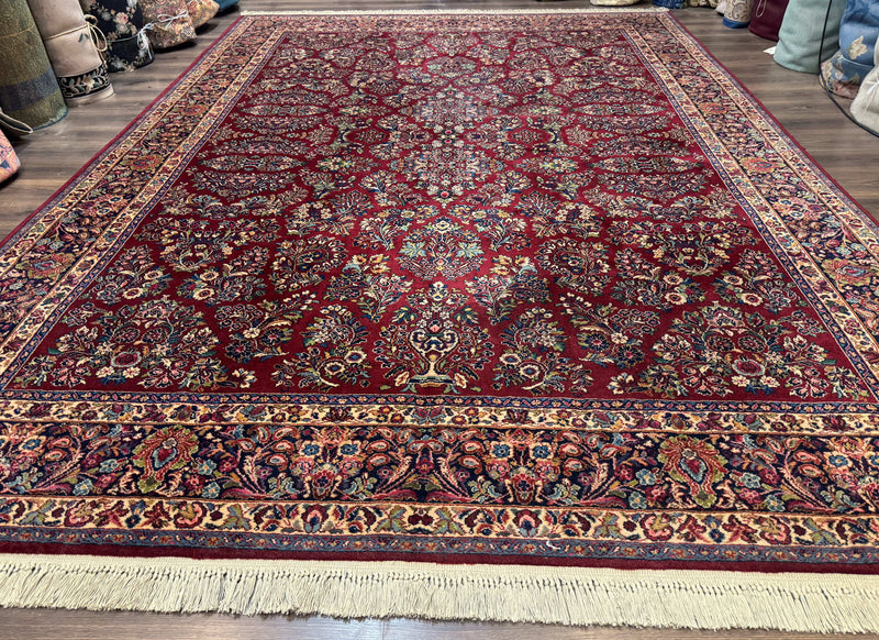 10x14 Karastan Rug Red Sarouk #785, Wool Original 700 Series by Jewel Rugs