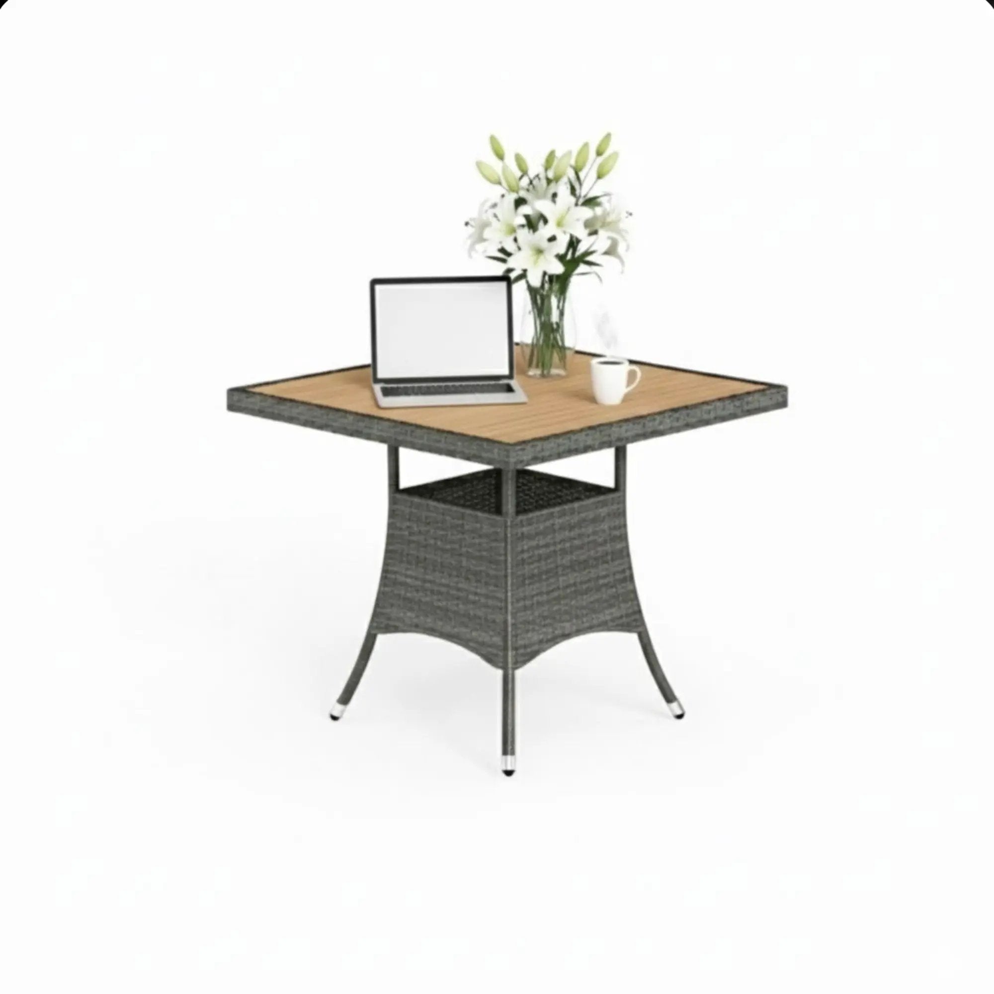 All-Weather Square Rattan Patio Dining Table by HouseOfZazla