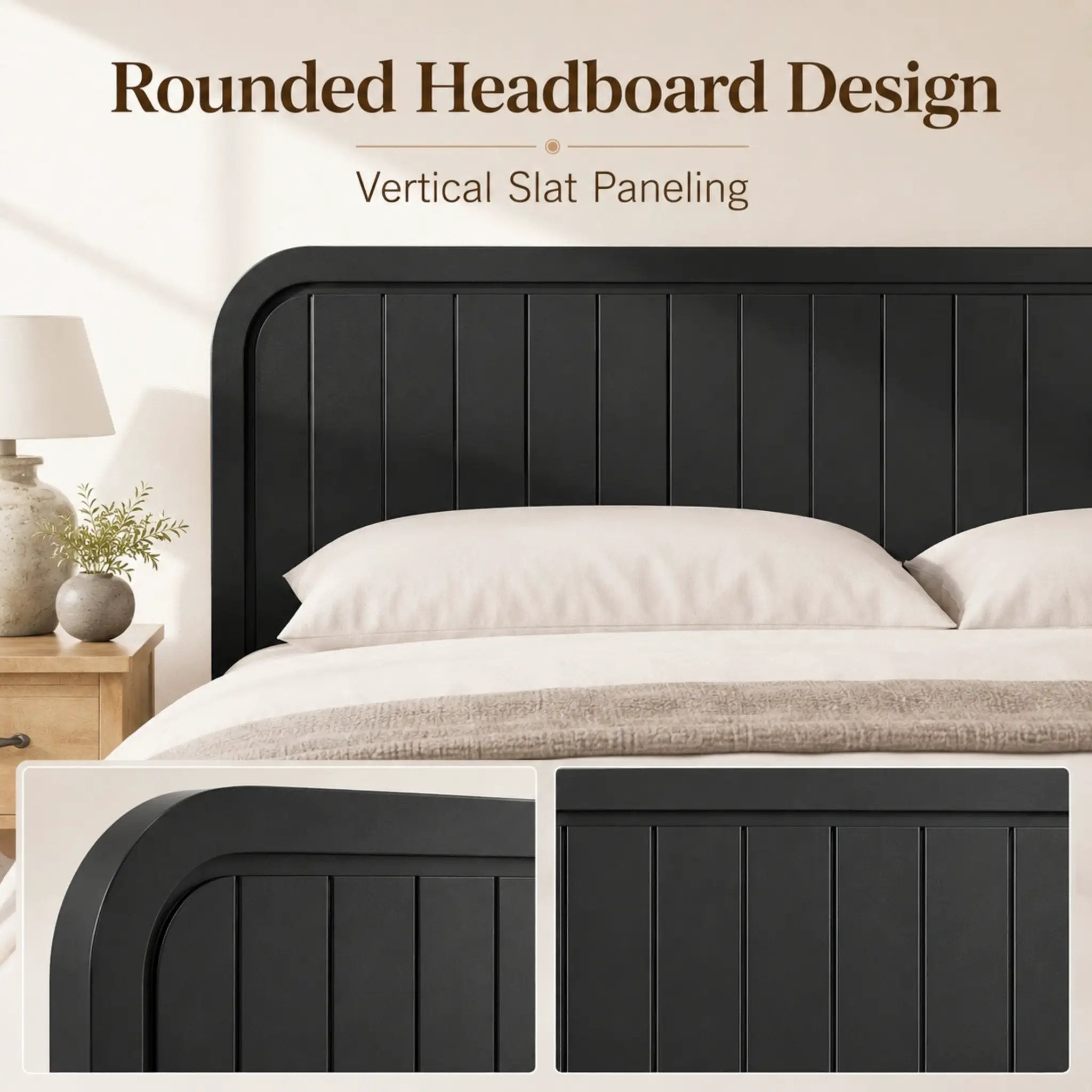 King Bed Frame with Headboard by HouseOfZazla