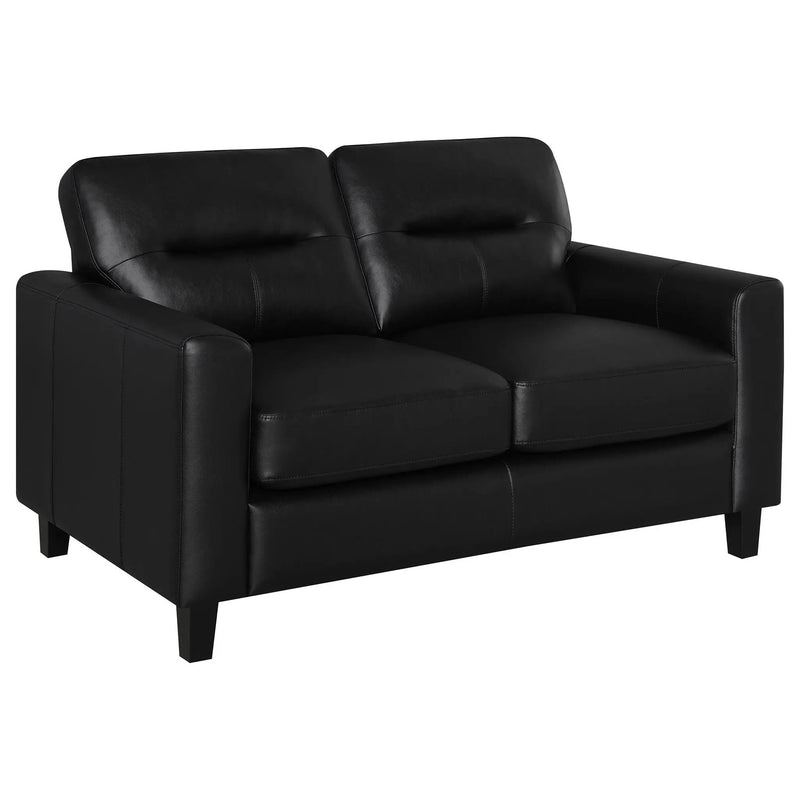 Scotland 3-piece Faux Leather Upholstered Sofa Set Black by Unique Piece Furniture