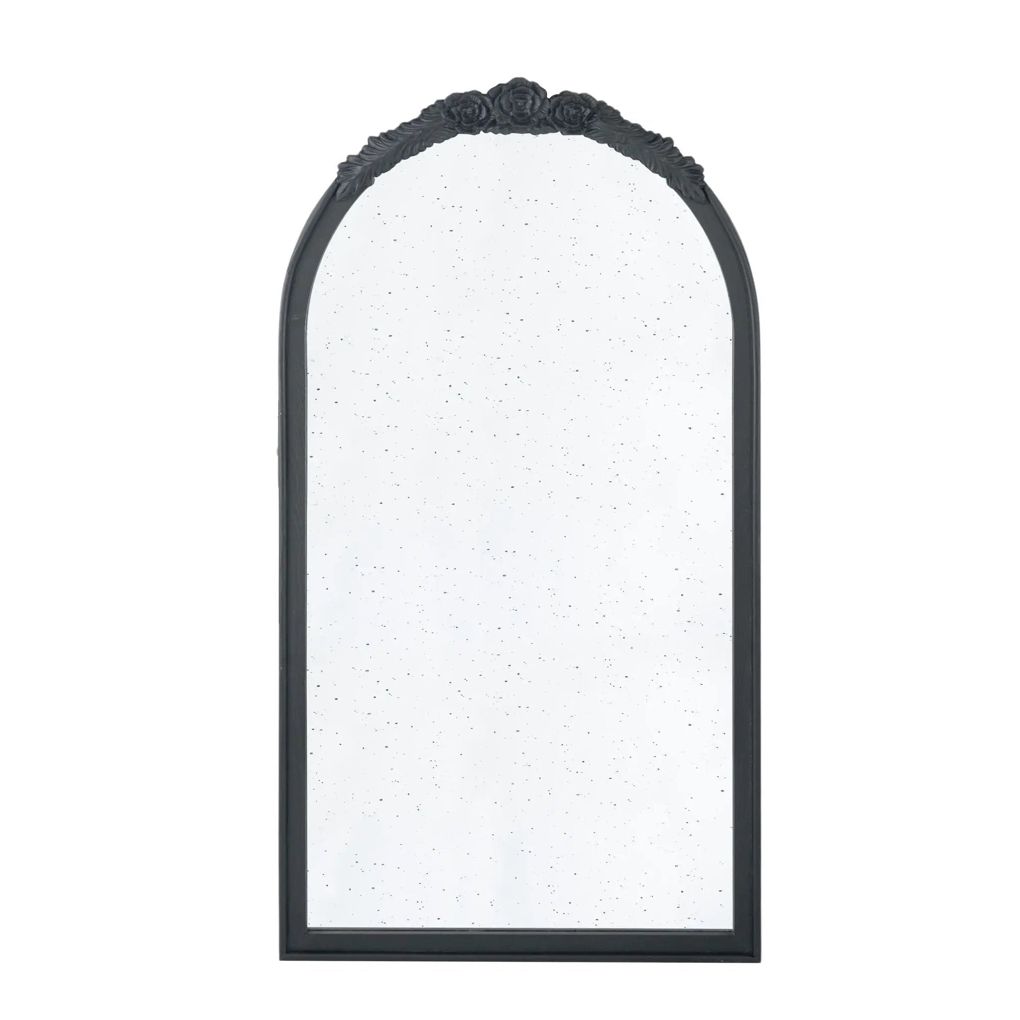 Hand Carved Rose Antique Mirror Frame, Wood Arch Mirror Wall Decor For Living Room by HouseOfZazla