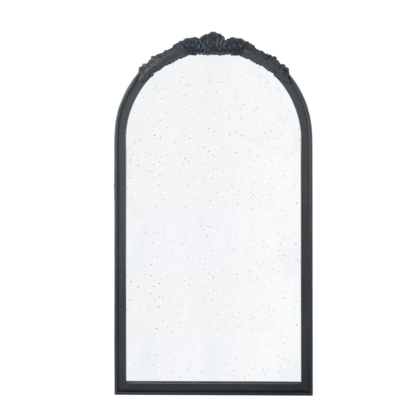 Hand Carved Rose Antique Mirror Frame, Wood Arch Mirror Wall Decor For Living Room by Unique Piece Furniture