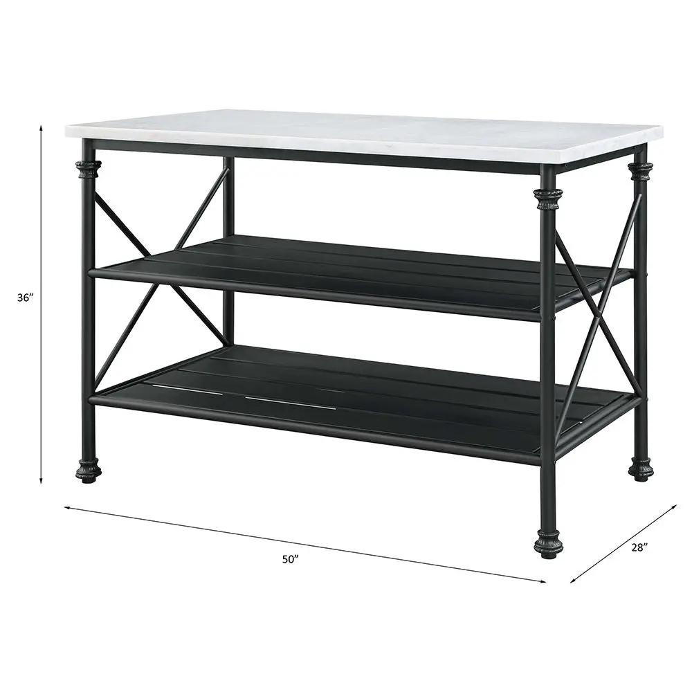 Brahm - Kitchen Island - White Marble Top & Gray by Unique Piece Furniture