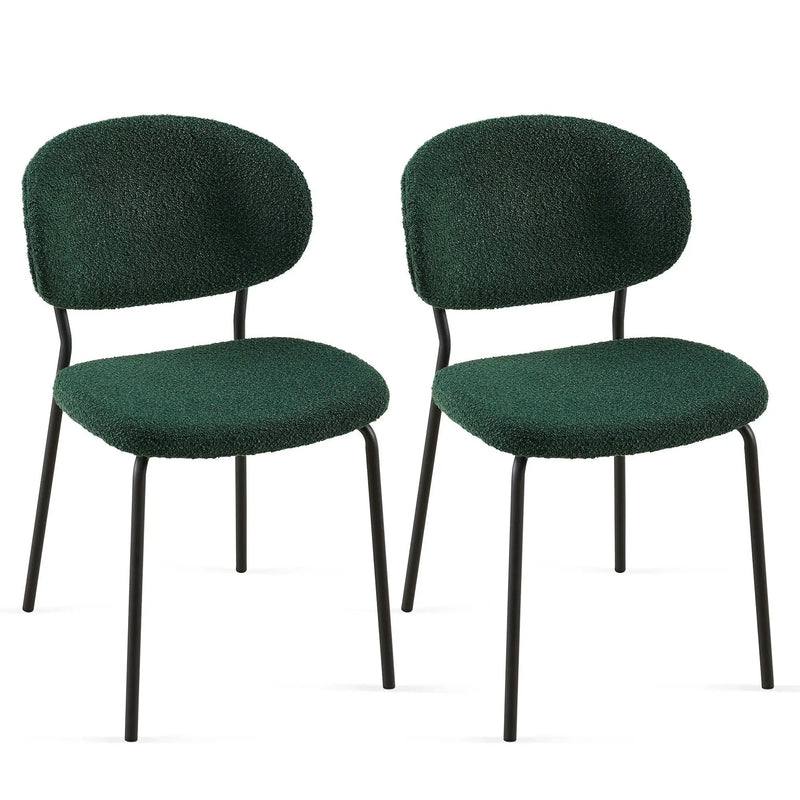 Boucle Dining Chairs, Dining Chairs With Metal Legs For Dining Room, Kitchen, Living Room by Unique Piece Furniture