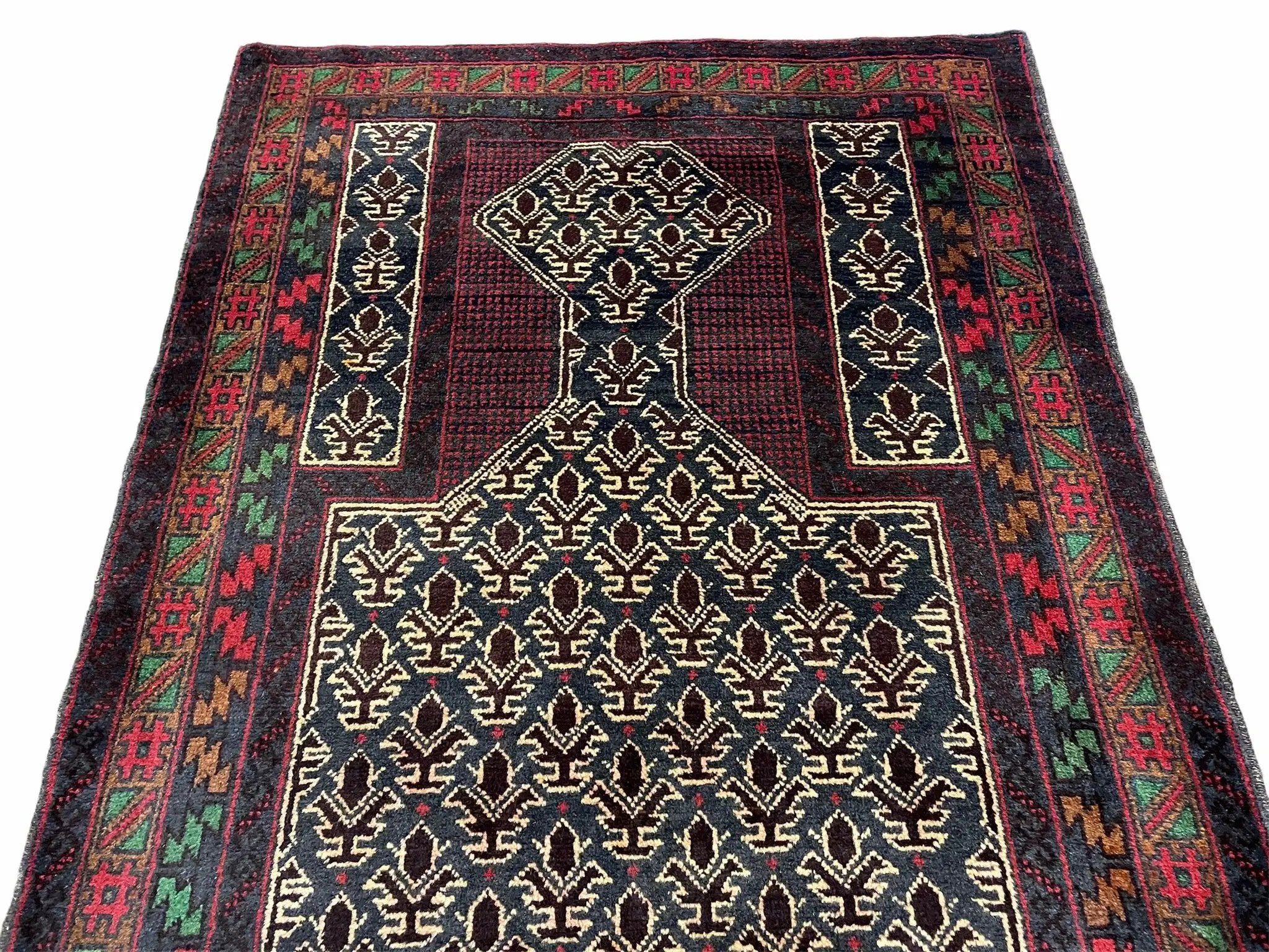 3x5 New Vintage Handmade Wool Rug Tribal Balouch Turkoman Prayer Rug Veggie Dyes by Jewel Rugs