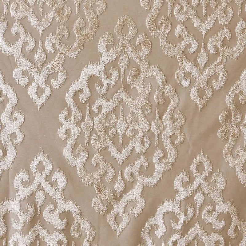 Knitted Jacquard Damask Total Blackout Grommet Top Curtain Panel by HouseOfZazla