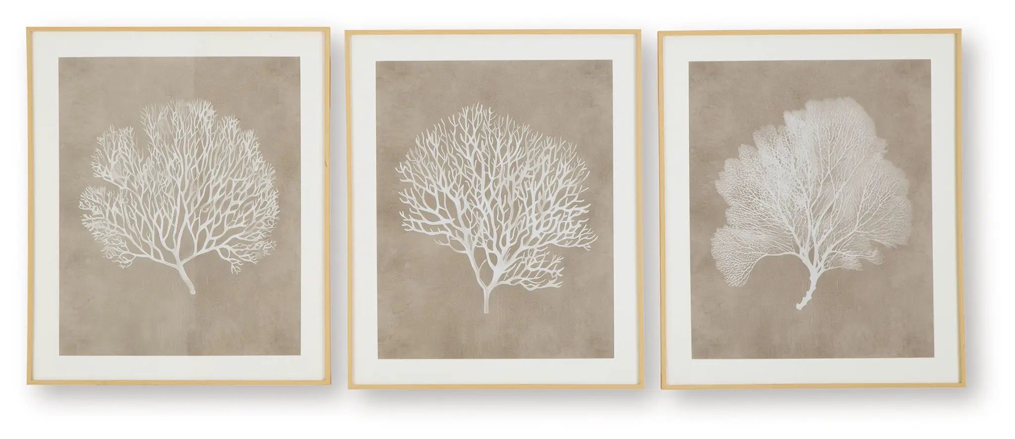 Hendridge - Wall Art Set (Set of 3) - Taupe / White by Unique Piece Furniture