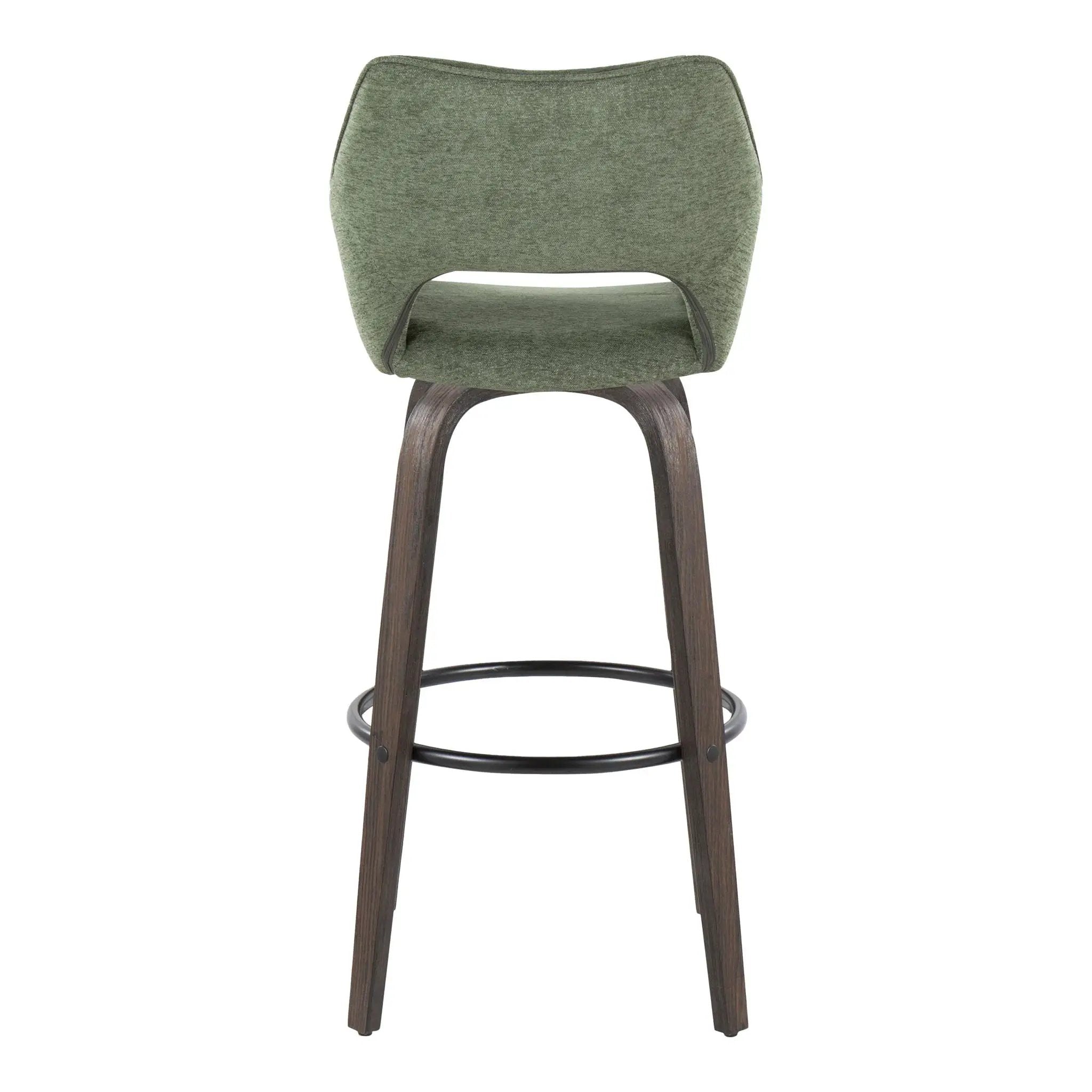 Mustang - Contemporary Fixed Height Barstool With Swivel With Round Footrest (Set of 2) by Unique Piece Furniture