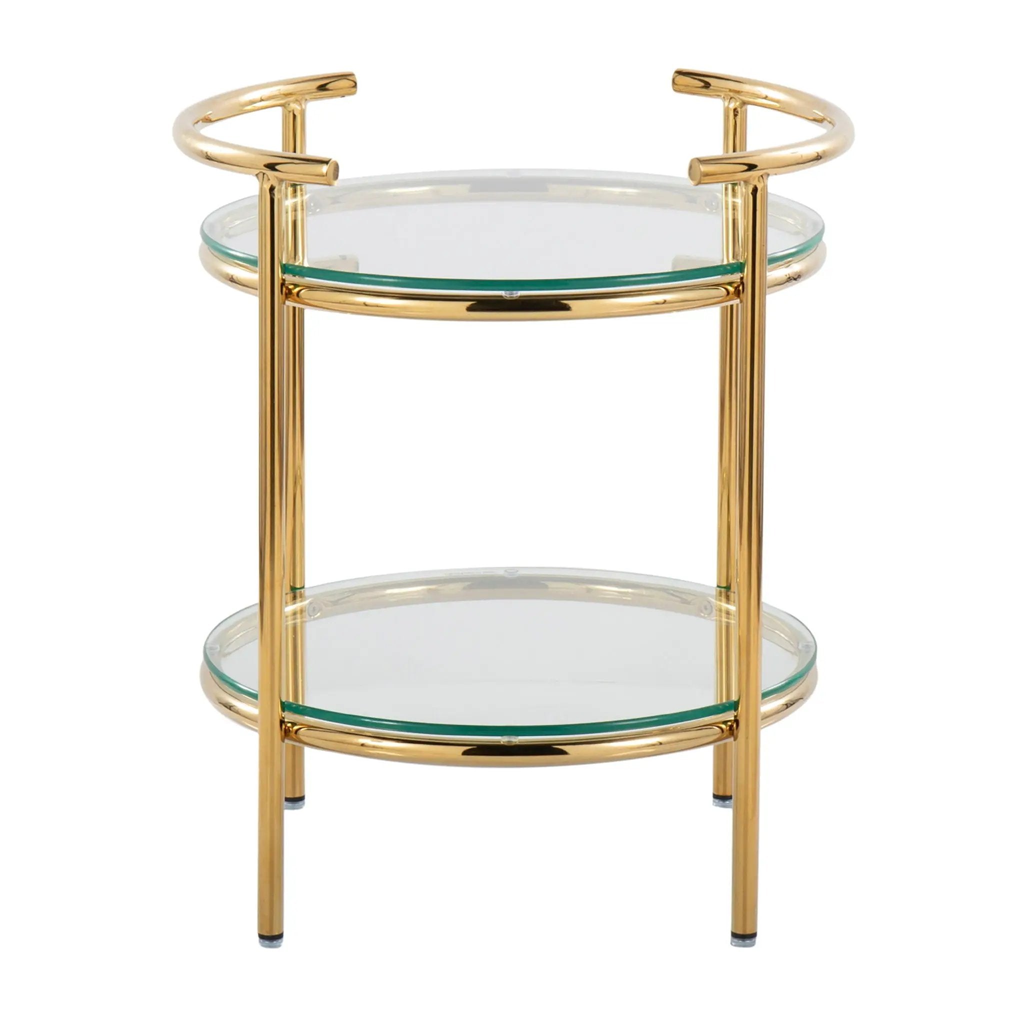 Rhonda - Contemporary / Glam Side Table - Gold / Clear by HouseOfZazla