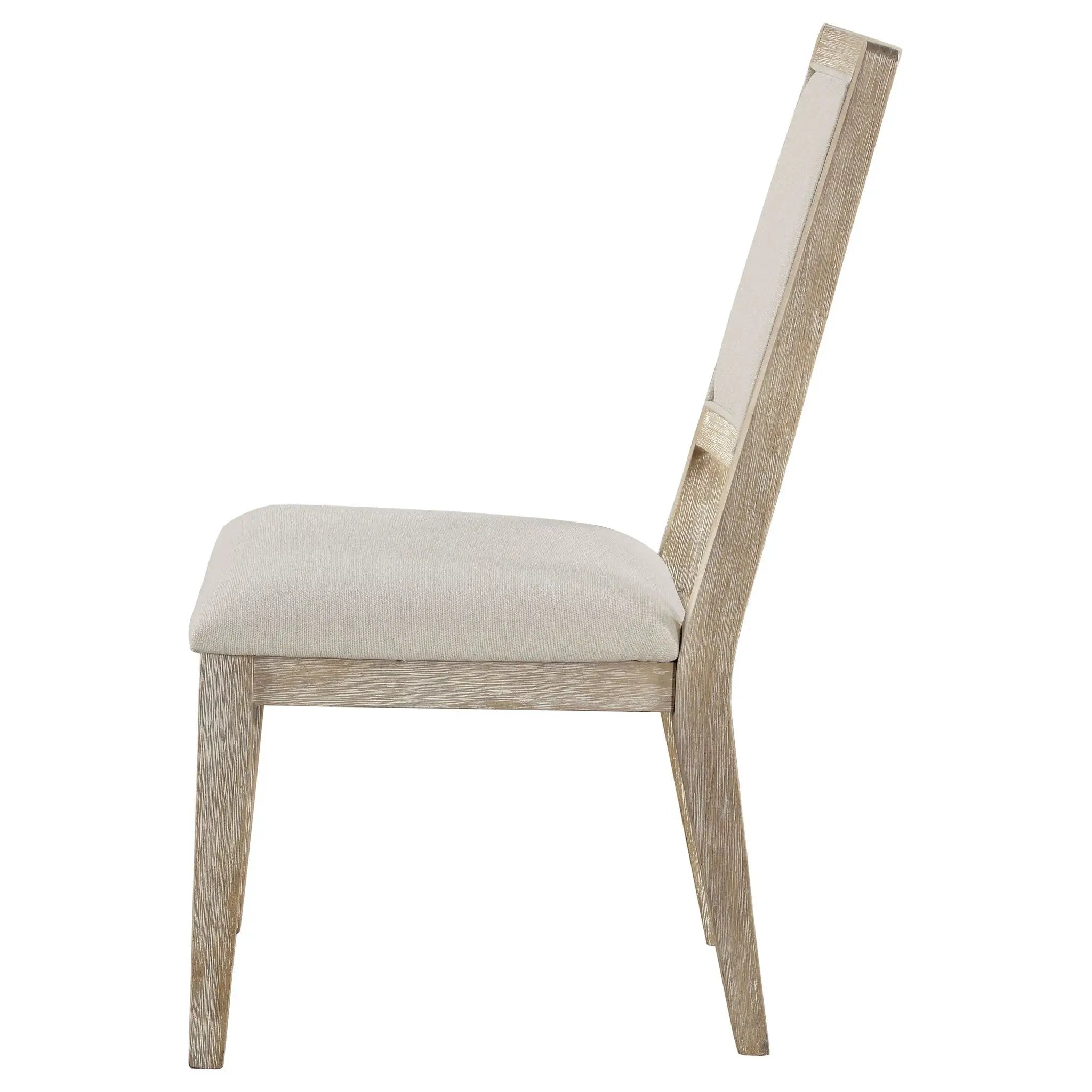 Trofello Cushioned Dining Side Chair White Washed (Set of 2) by Unique Piece Furniture