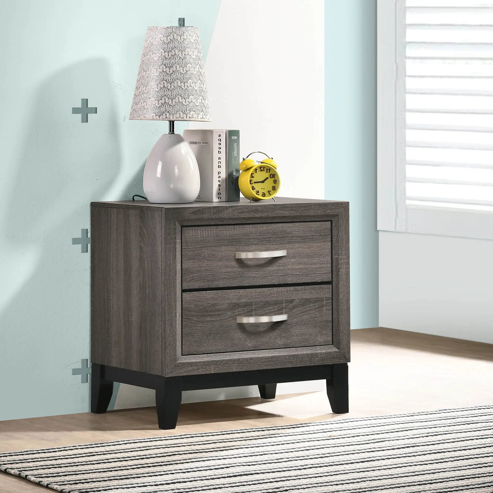 Watson 2-drawer Nightstand Grey Oak by Unique Piece Furniture