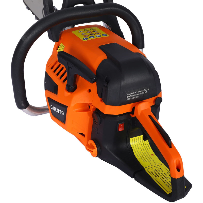 Professional Gasoline Chainsaw 20" 52Cc For Tree And Wood Cutting - Orange by HouseOfZazla