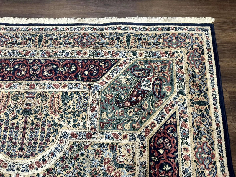 Persian Rug 8x11, Belgium Power Loomed Rug, Kirman Lavar Floral Design, Vintage Rug by Jewel Rugs