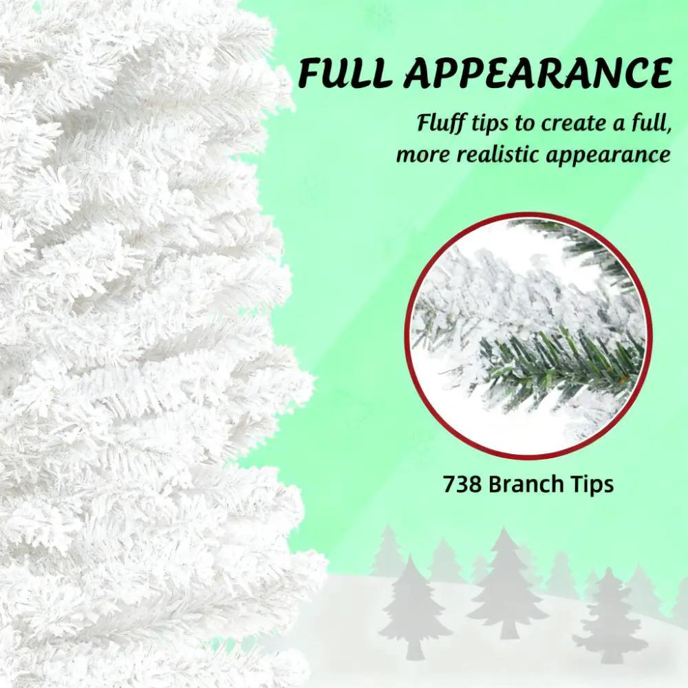 Flocked Christmas Tree with Faux Snow and Dense Branches by HouseOfZazla