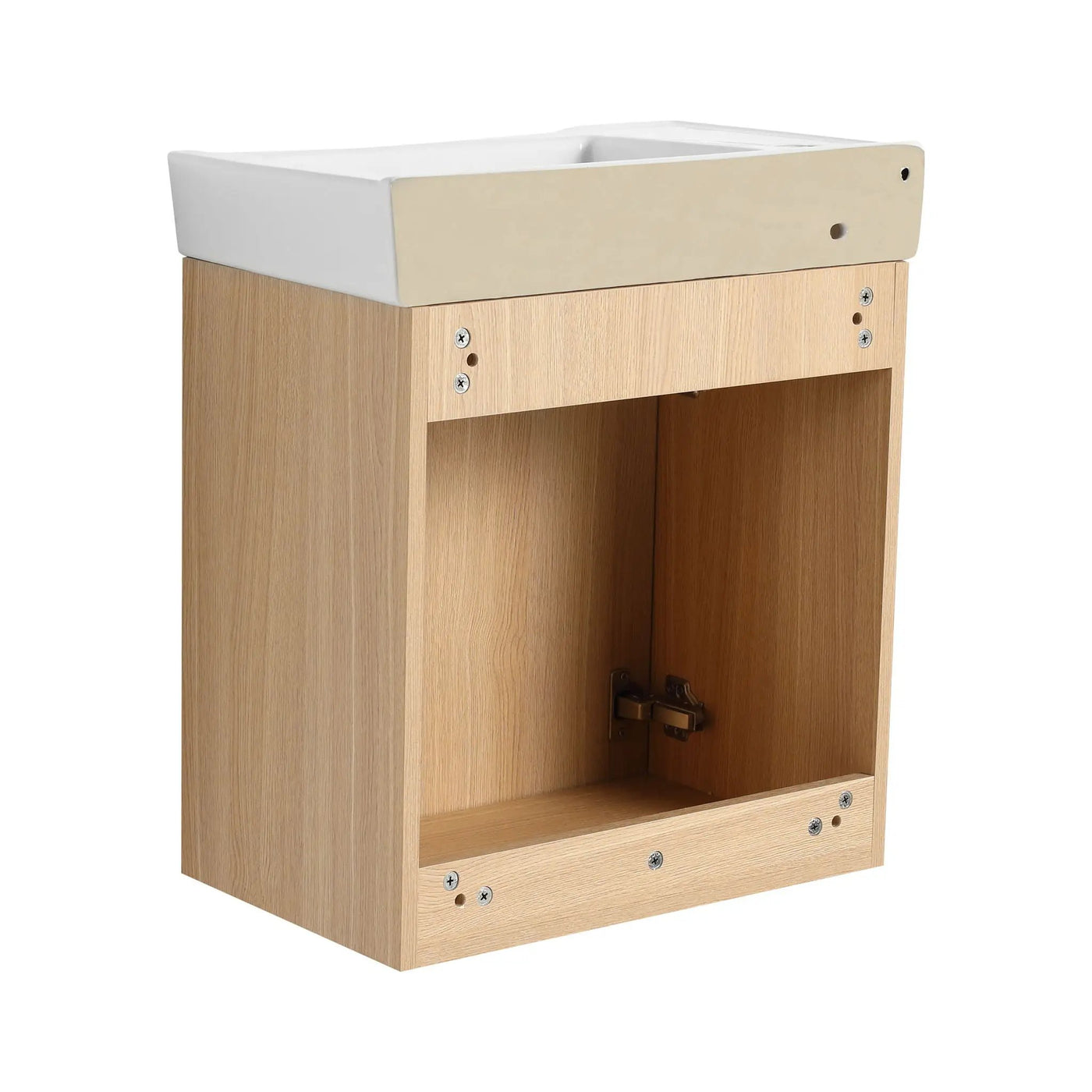 Modern Bathroom Vanity With Ceramic Basin, Wall Mounted Floating Sink Combo, Storage Cabinet by HouseOfZazla