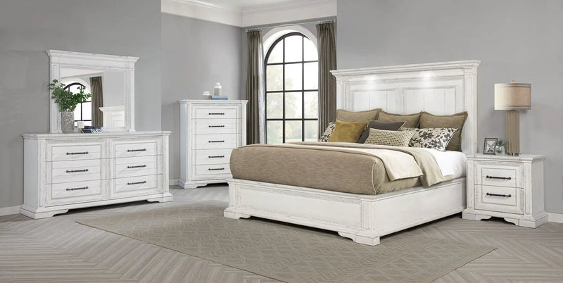 McKinney 5-piece Eastern King Bedroom Set Vintage White by Unique Piece Furniture
