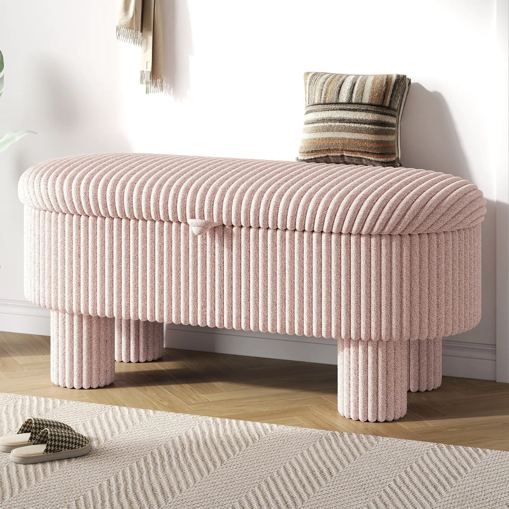 Storage Ottoman Upholstered Bench With Lift-Top Storage by HouseOfZazla