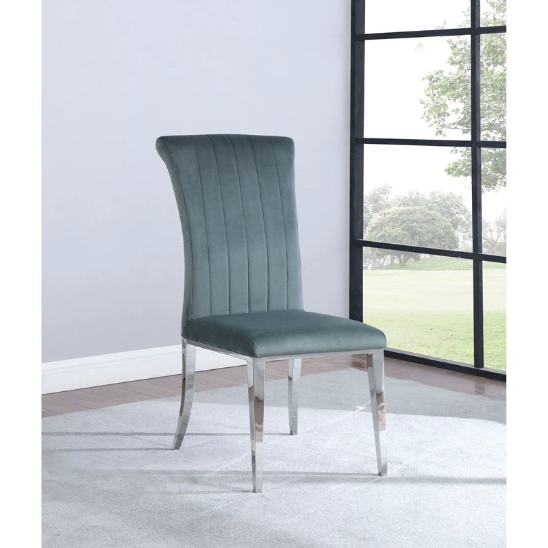 Tufted Side Upholstered Dining Chair (Set of 2) - Gray by HouseOfZazla