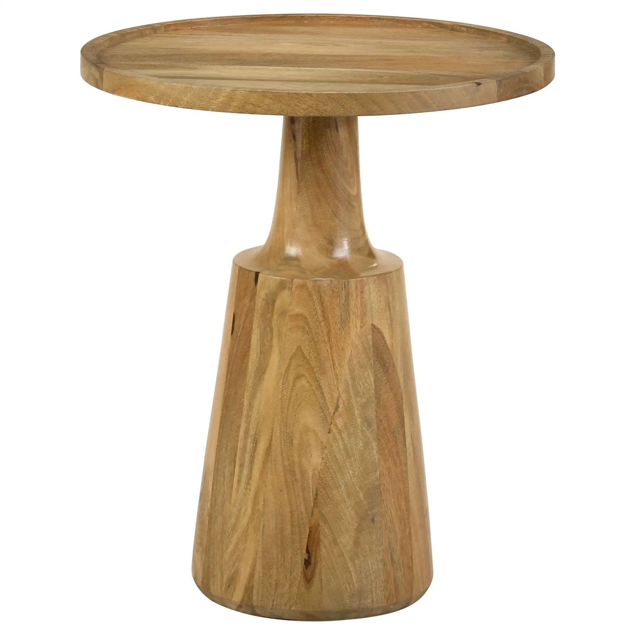 Ixia Round Solid Mango Wood Accent Side Table Natural by Unique Piece Furniture