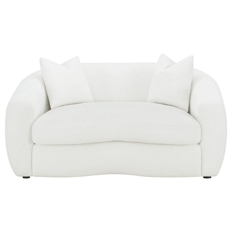 Isabella Faux Sheepskin Upholstered Loveseat Natural by Unique Piece Furniture