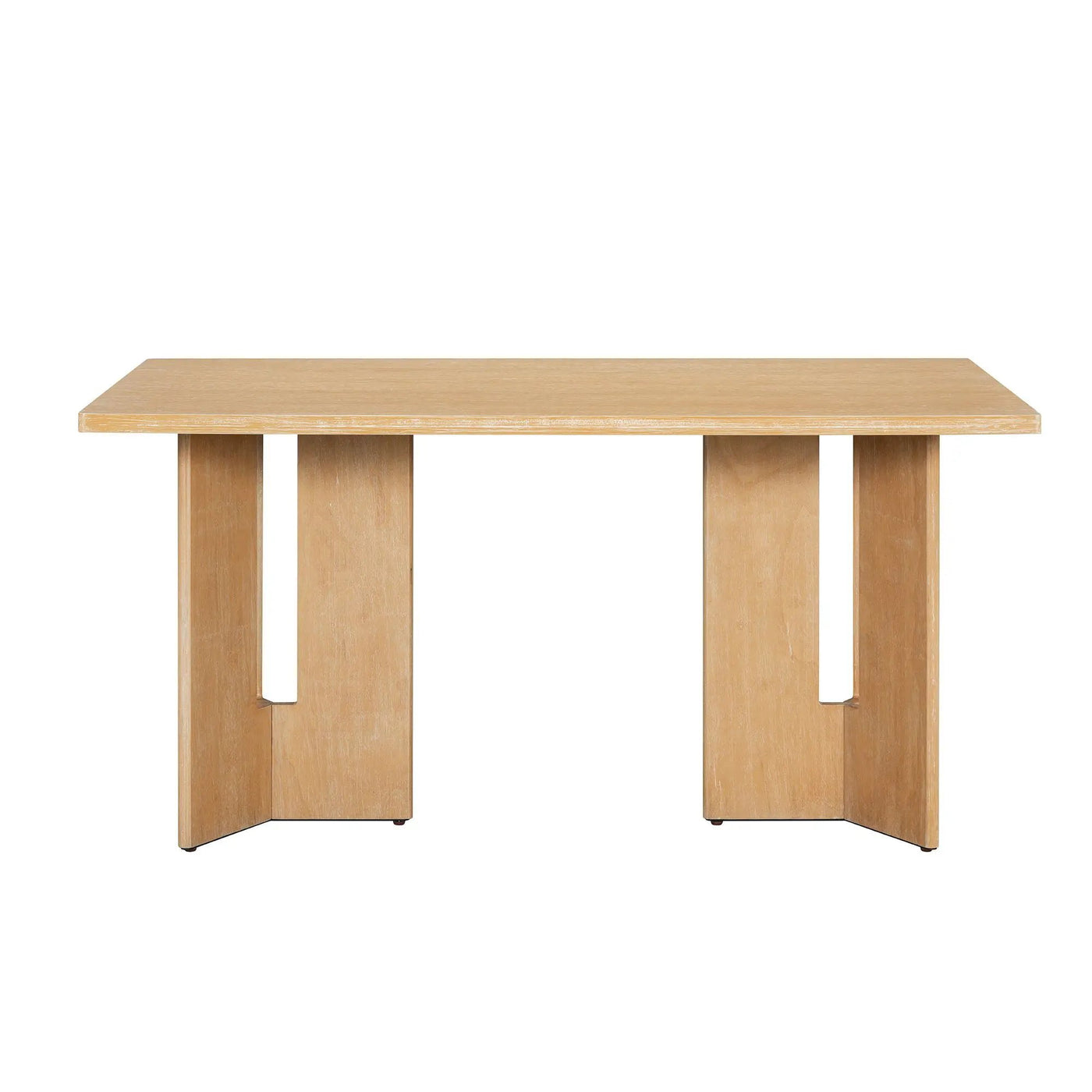 Dining Table Set With 6 Upholstered Chairs, Rectangular Table With Cutout Legs by HouseOfZazla