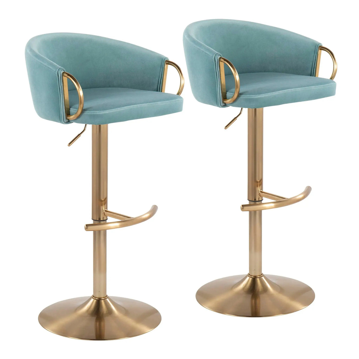 Claire - Contemporary / Glam Adjustable Bar Stool (Set of 2) by HouseOfZazla